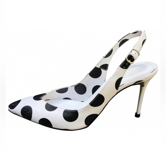 Maison Martin Margiela Polka Dot Leather Slingback Pumps Size 37EU NEW - Picture 9 of 9